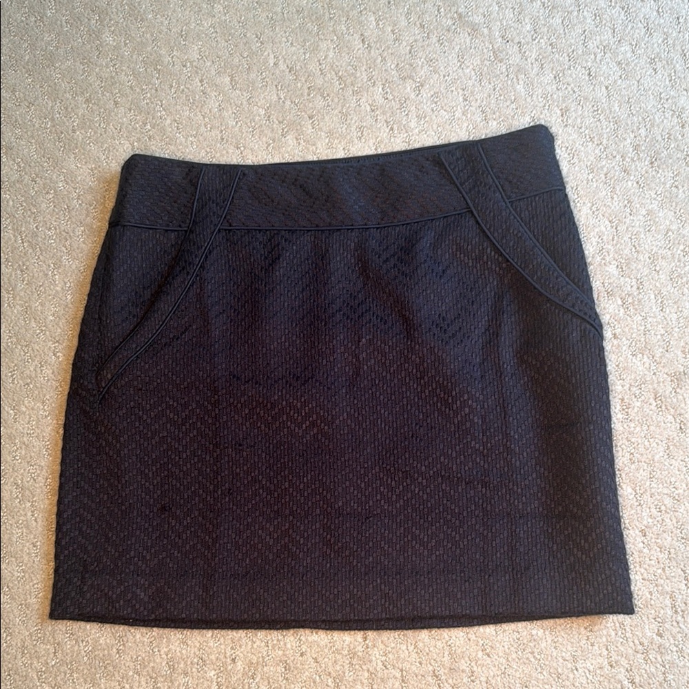 LOFT Black / Purple Textured Skirt